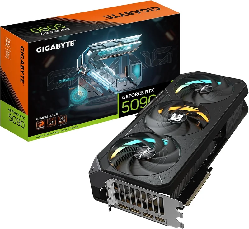 GIGABYTE GeForce RTX 5090 Gaming OC 32G Carte Graphique - 32 Go GDDR7, 512 Bits, PCI-E 5.0, 2550MHz Core Clock, 3 x DP 2.1a, 1 x HDMI 2.1b, NVIDIA DLSS 4, GV-N5090GAMING OC-32GD