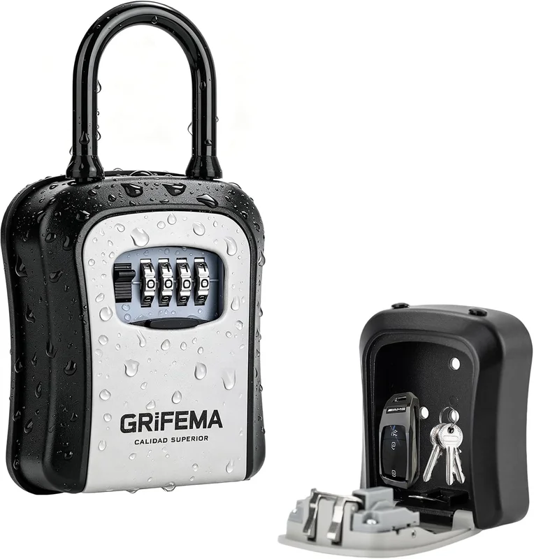 GRIFEMA GA1003-2 Key Safe Box Lock Box Key Cabinets with Hook for Home Office Grey