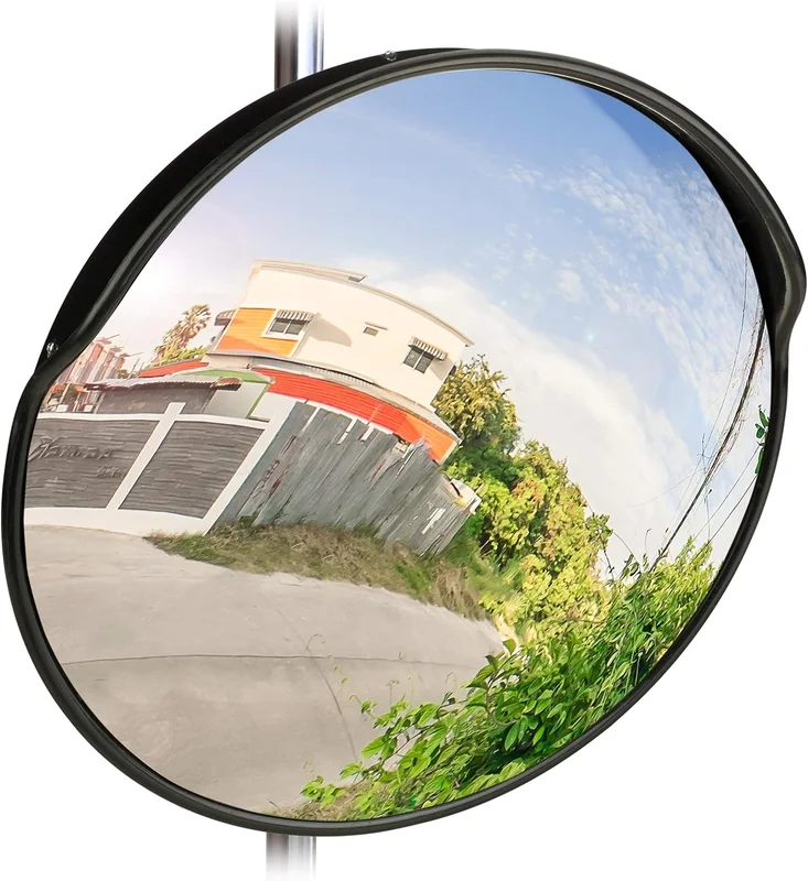relaxdays 10028415 Traffic Mirror 60 cm, Professional, Weatherproof, Solid