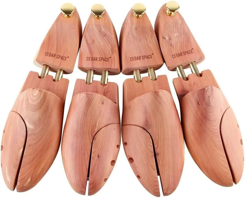 Cedar Space 2 Pack Cedar Shoe Trees for Men 7.5-14 Sizes Cedar Shoe Trees