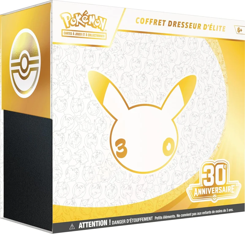 Pokémon : Pokémon TCG Elite 30th Birthday Trainer Set (1 Fully Illustrated Promo Card, 9 Booster Packs & Premium Game Accessories)