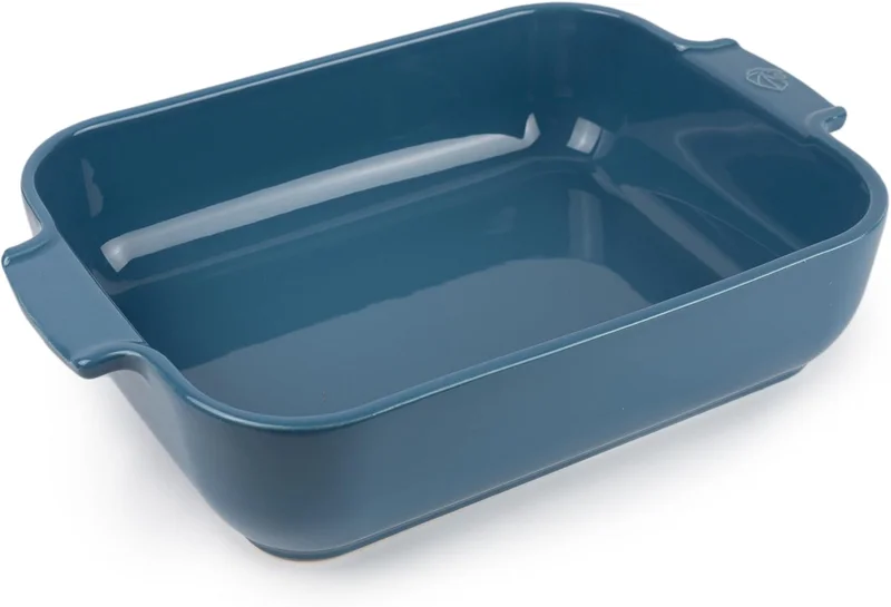 PEUGEOT - Rectangular Ceramic Oven Dish - 32 cm x 21.5 cm x 7 cm - Capacity: 2.7 L - Made in France - Light Blue
