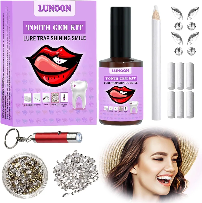 Rhinestone Dental Tooth Gem Kit Dental Glue Rhinestone Kit Rhinestone Dental Professional Rhinestone Dental Rhinestone Kit With Glue Rhinestone Dental Kit With White Horseeye Diamonds And Rhinestones