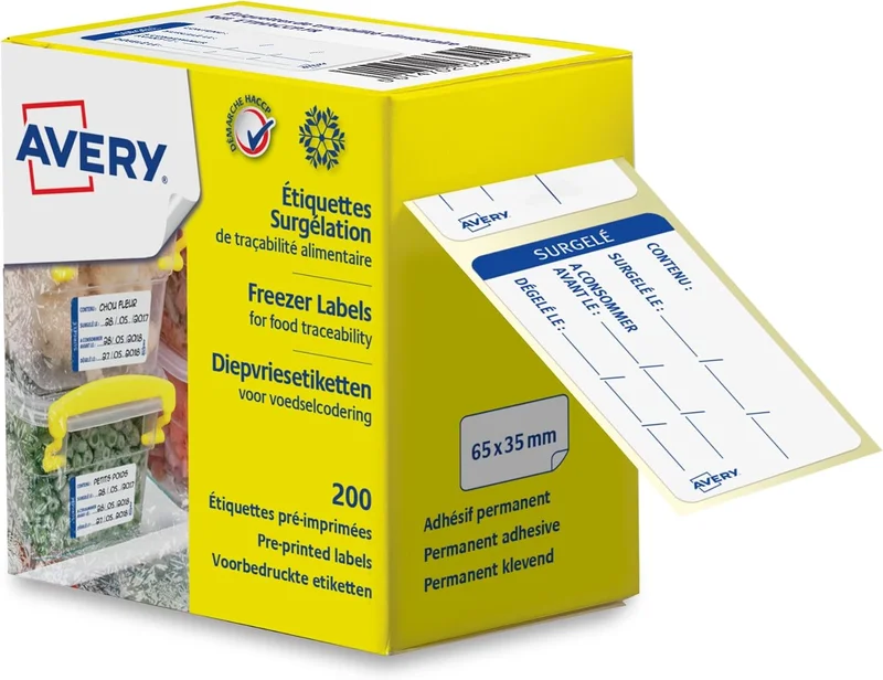 Avery ETICOLD Pre-Printed Freezer Labels Roll of 200