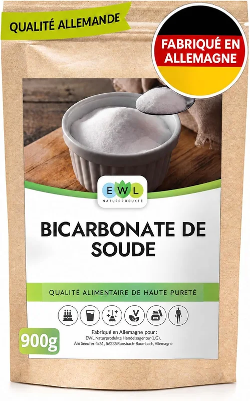 EWL Bicarbonate de Soude Alimentaire 900g | Poudre Fine | Pur à 100%