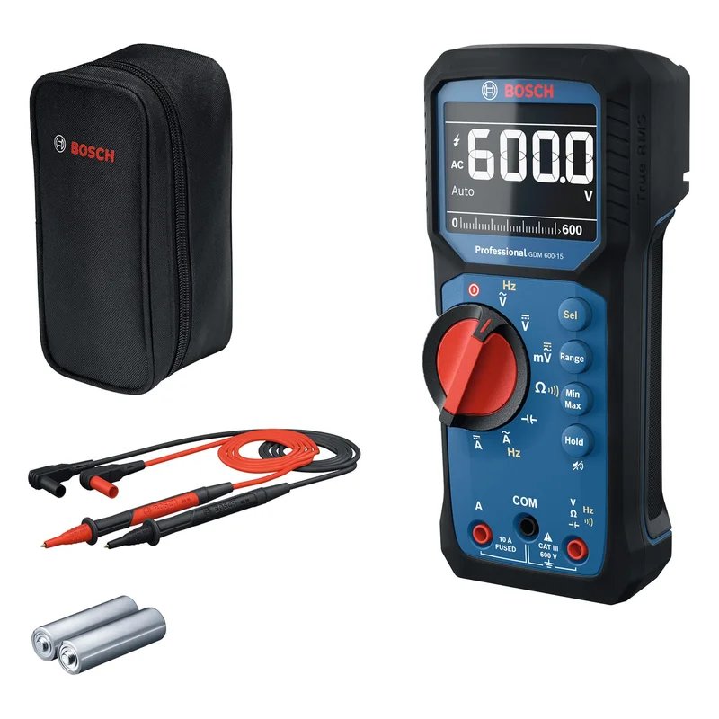 Bosch Professional GDM 600-15 Digital Multimeter (True RMS, Reverse LCD