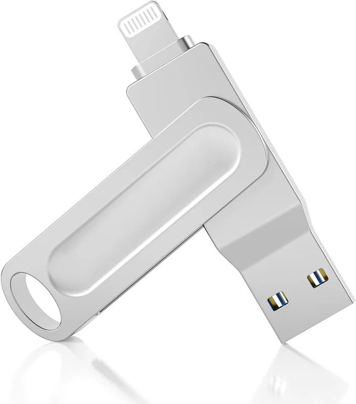 64GB USB Flash Drive for iPhone 3 in 1 with USB C Adapter, MFi Certified