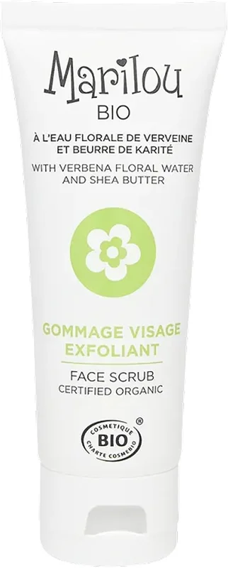 Marilou Bio - Organic Exfoliating Face Scrub with Verbena Water - Refines skin texture, restores radiance - 99% ingredients of natural origin - 75 ml