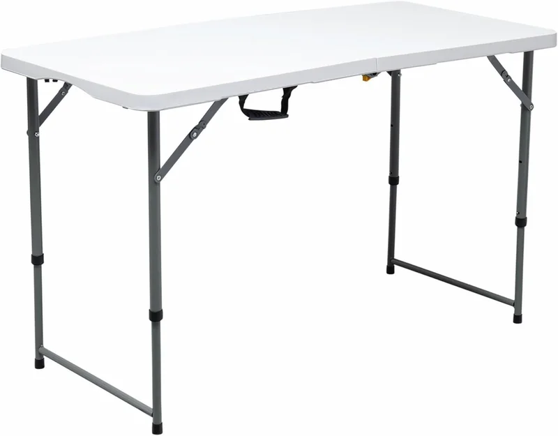 WERKA PRO Rectangular Folding Table with Adjustable Legs – Durable