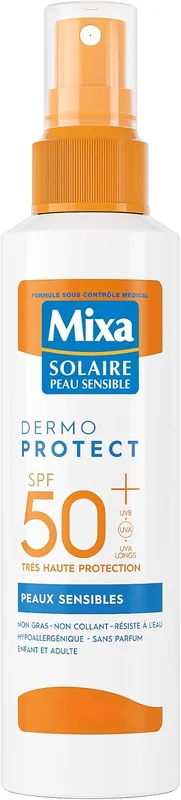 Mixa Sun Cream SPF 50+ for Sensitive Skin Face Body Children 150 ml
