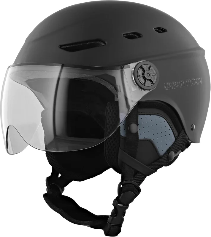 T'nB - Visor, Casque de Protection Vélo et Trottinette Electrique, pour Homme et Femme, Visière Transparente, Réglage Molette, Caches-Oreilles Détachables